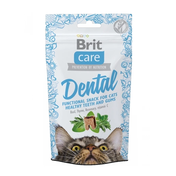 Brit Care Cat лакомство для кошек c индейкой для здоровых зубов и десен 50 г