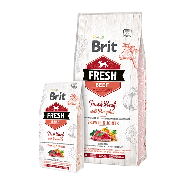 Brit Fresh сухой корм для щенков и юниоров крупных пород со говядиной