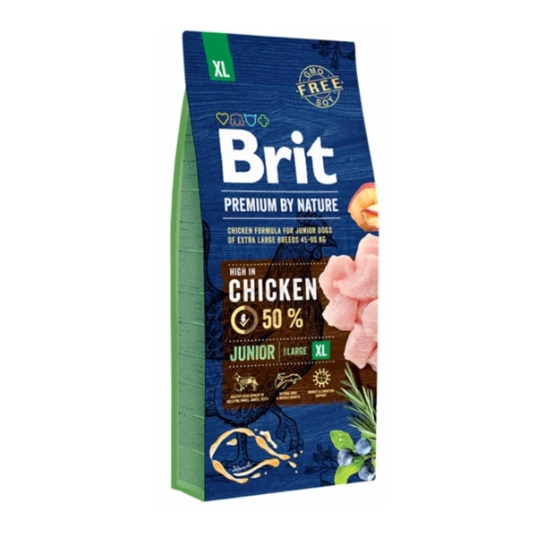 Сухой корм Brit Premium by Nature Junior XL с курицей для щенков и молодых собак 15 кг_1