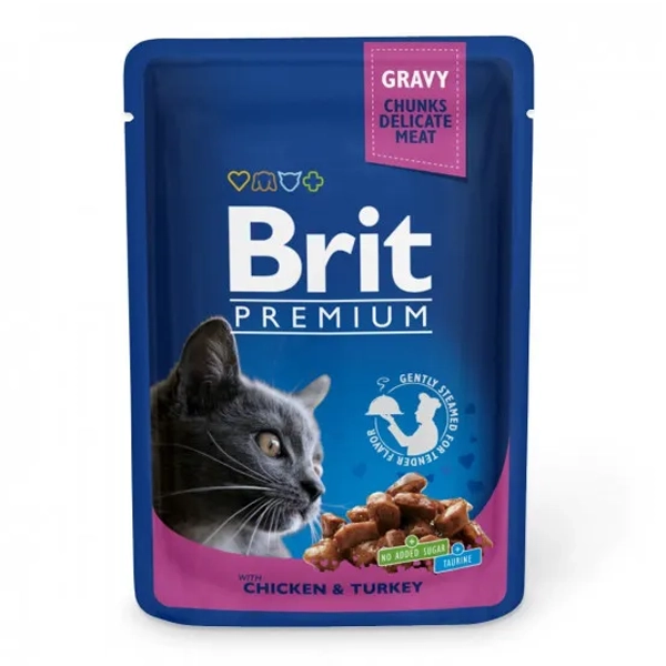 Влажный корм для кошек Brit Premium Cat Chicken & Turkey pouch 100 г