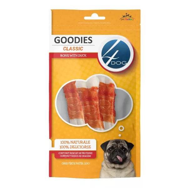 4DOG GOODIES. Классическая кость с уткой 120г