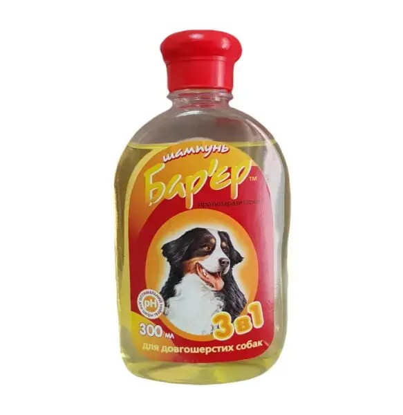 antiparazitarnyj shampun barer dlya dlinnosherstnyh sobak 300 ml