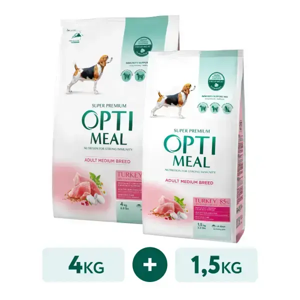 Optimeal ™ Polnoraczionnyj Suhoj Korm Dlya Vzroslyh Sobak Srednih Porod Indejka 4 Kg Podarok